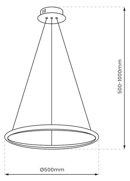 Závesné LED svietidlo Hoop, 1x LED 27w, 4000k, b