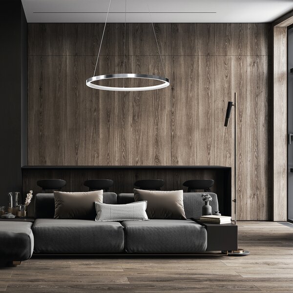 Závesné LED svietidlo Hoop, 1x LED 27w, 4000k, ch