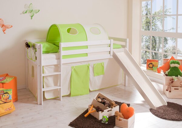 POSTEĽ S PRIESTOROM NA HRU, 90/200 cm zelená, biela, béžová MID.YOU - Detské izby, Online Only