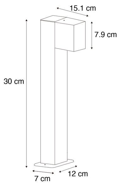 Priemyselné stojace vonkajšie svietidlo antracitové 30 cm IP44 - Baleno