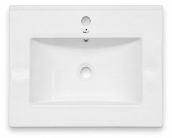 Ak furniture Zápustné keramické umyvadlo Nordis 61 cm lesklé bílé