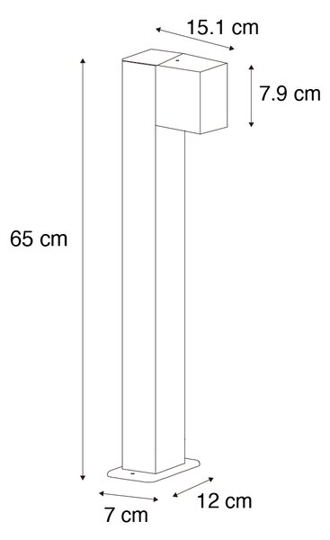 Industriálne vonkajšie stojace svietidlo tmavošedé 65 cm IP44 - Baleno