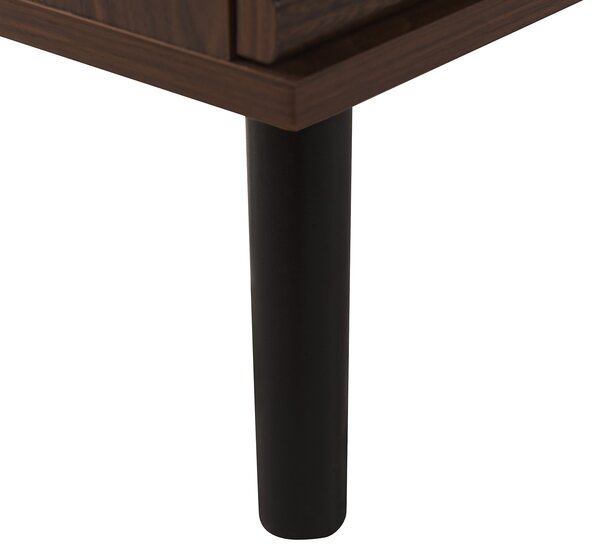 Komoda tmavé drevo čierna MDF 80 x 40 x 80 cm 4 police posuvné dvierka úložný priestor rustikálny štýl obývačka spálňa