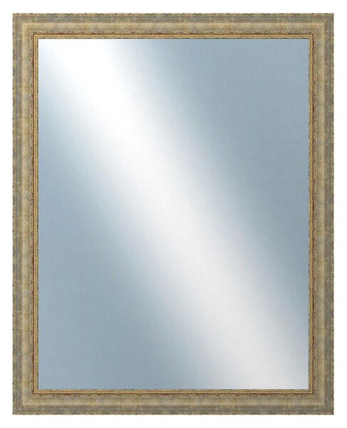 DANTIK - Zrkadlo v rámu, rozmer s rámom 80x100 cm z lišty ZVRATNÁ bielozlatá plast (3067)