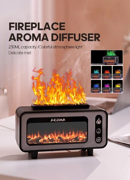 Aróma difuzer Fireplace čierny