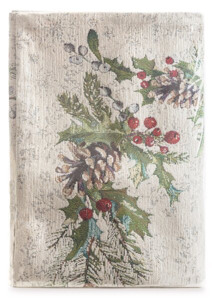 VIANOČNÝ GOBELÍNOVÝ BEHÚŇ NA STÔL PINE 40X100 CM VZOROVANÁ
