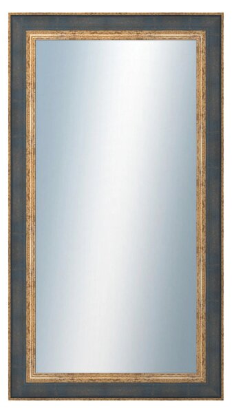 DANTIK - Zrkadlo v rámu, rozmer s rámom 50x90 cm z lišty ZVRATNÁ modrozlatá plast (3068)