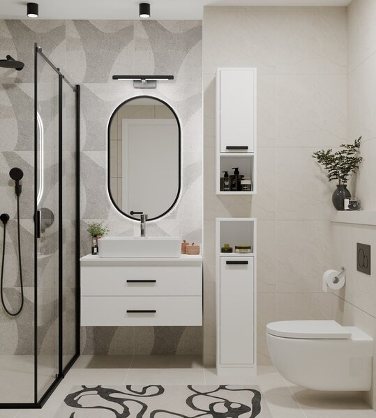TP Living Závěsná horní koupelnová skříňka Mexy W1D 25,5 cm bílá