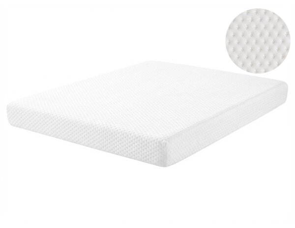 Penový matrac biely polyester 160 x 200 cm snímateľný poťah stredne tvrdý spálňa