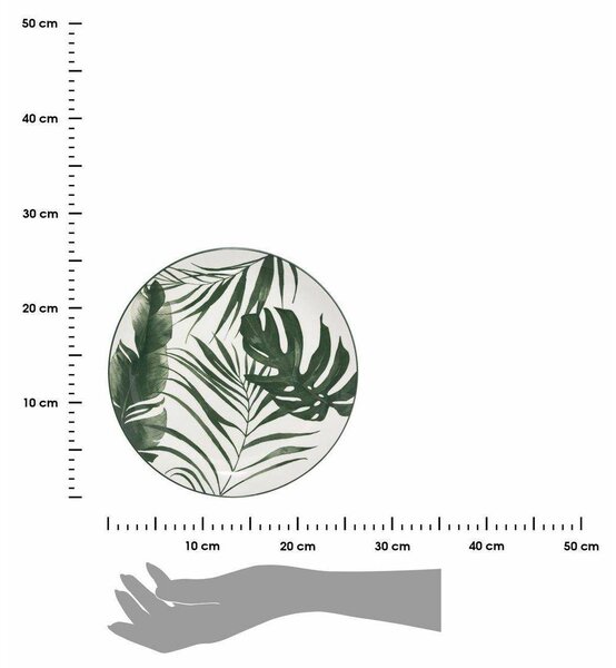 Porcelánový tanier Leafs, (fi) 26 cm, listy, sada 6ks