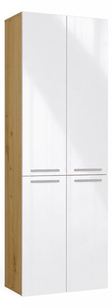 TP Living Koupelnová skříňka s 2 koši na prádlo NEL 2K DD bílý lesk/dub Artisan