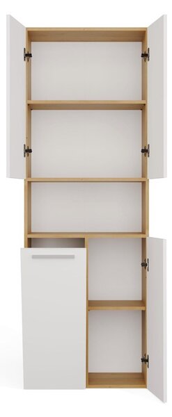 TP Living Koupelnová skříňka s košem na prádlo NEL 1K DK bílá/dub Artisan