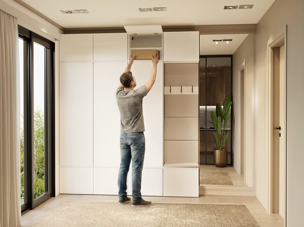 TP Living Předsíňová stěna Haga 3Sz1W 200 cm bílá