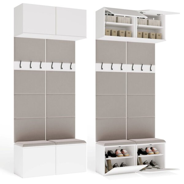 TP Living Předsíňová stěna HAGA 2W 100 cm bílá