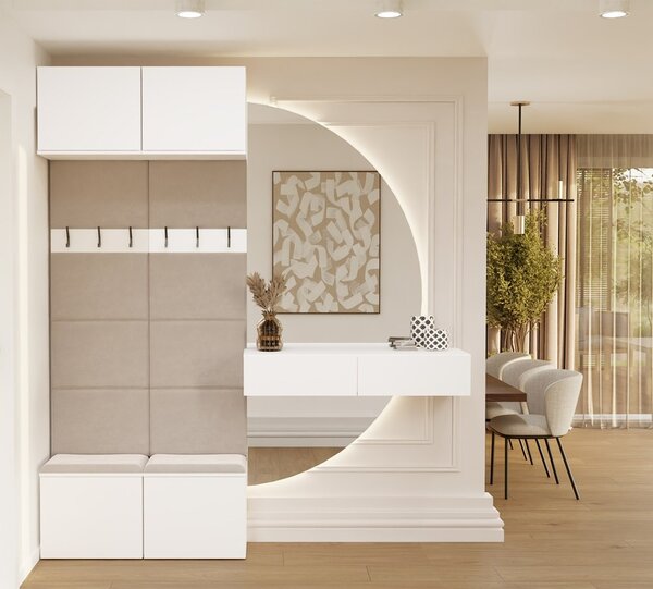 TP Living Předsíňová stěna HAGA 2W 100 cm bílá