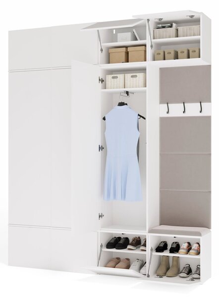 TP Living Předsíňová stěna Haga 3Sz1W 200 cm bílá
