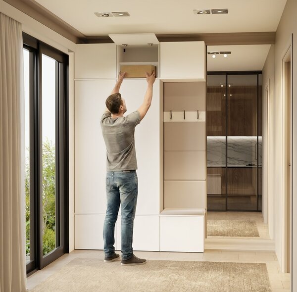 TP Living Předsíňová stěna Haga 2Sz1W 150 cm bílá