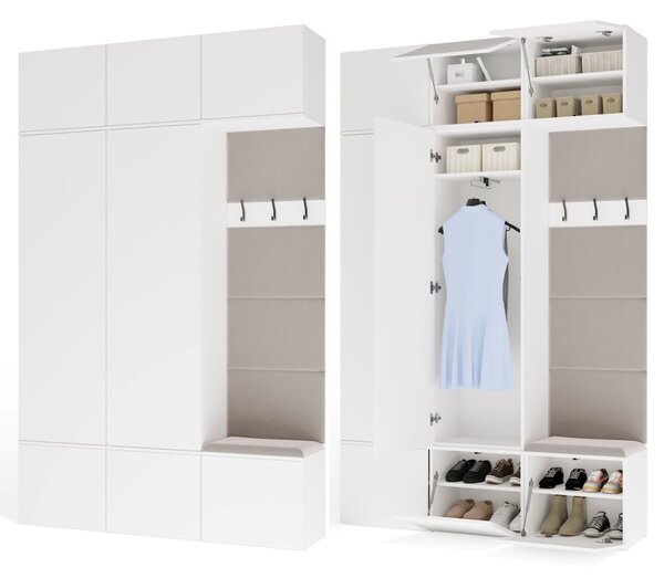 TP Living Předsíňová stěna Haga 2Sz1W 150 cm bílá