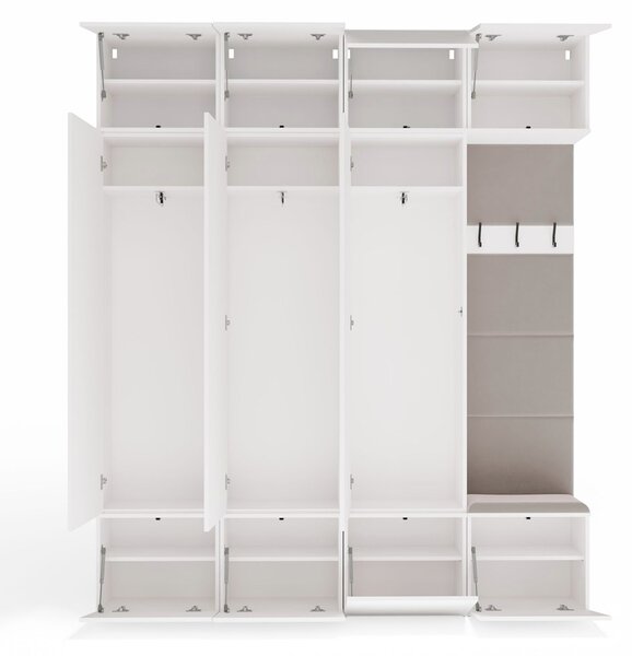 TP Living Předsíňová stěna Haga 3Sz1W 200 cm bílá