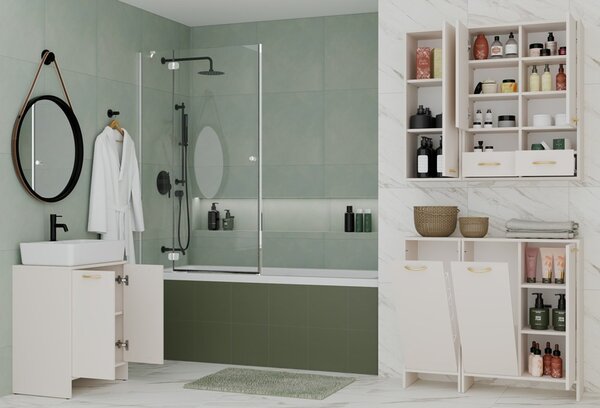 TP Living Horní závěsná koupelnová skříňka Nina W1D 35 cm kašmírová