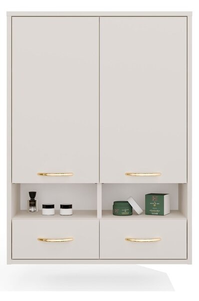 TP Living Horní závěsná koupelnová skříňka Nina W2D2P2S 66 cm kašmírová