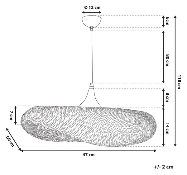 Závesná lampa svetlohnedá bambusové drevené tienidlo boho dizajn osvetlenie do interiéru