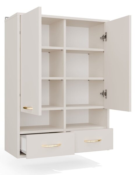 TP Living Horní závěsná koupelnová skříňka Nina W2D2P2S 66 cm kašmírová