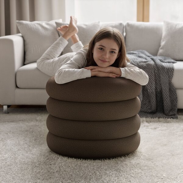 Ak furniture Taburet Mollis hnedý