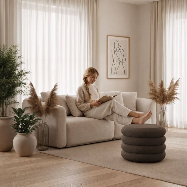 Ak furniture Taburet Mollis hnedý