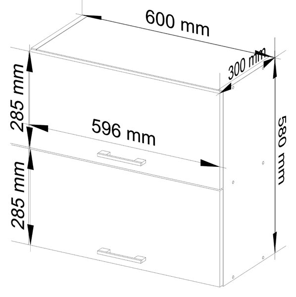 Ak furniture Závesná kuchynská skrinka OLIVIE 60x58 cm 02 matná biela/matná grafitovo sivá