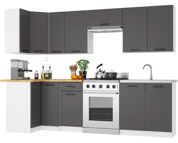 Ak furniture Závěsná kuchyňská skříňka OLIVIE 80x58 cm 02 matná bílá/matná grafitově šedá