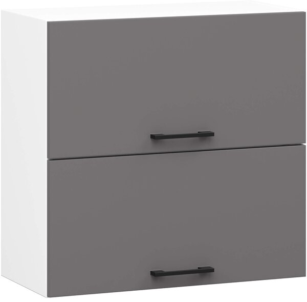 Ak furniture Závesná kuchynská skrinka OLIVIE 60x58 cm 02 matná biela/matná grafitovo sivá
