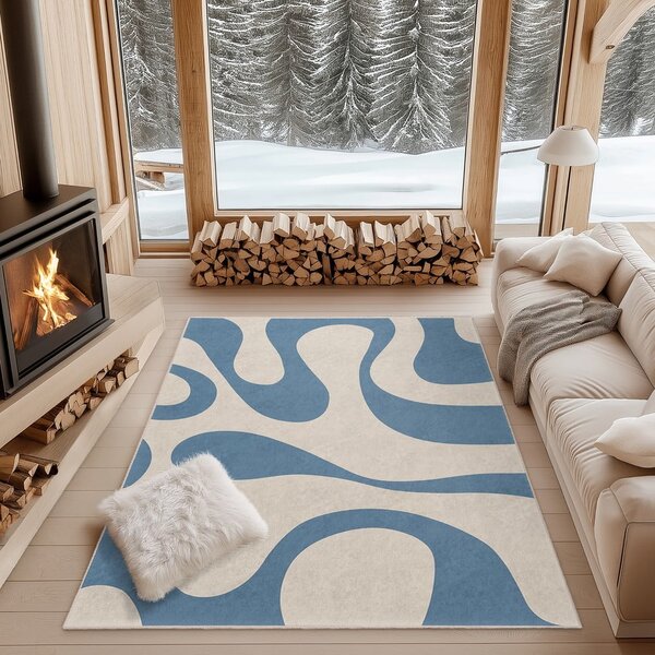 Modrý prateľný koberec 120x180 cm Blue Latte – Mila Home