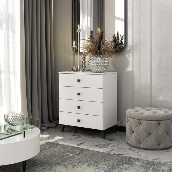 Ak furniture Komoda MOBI K-04 biela/čierna