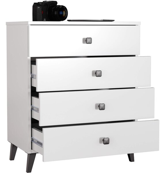 Ak furniture Komoda MOBI K-04 biela/čierna