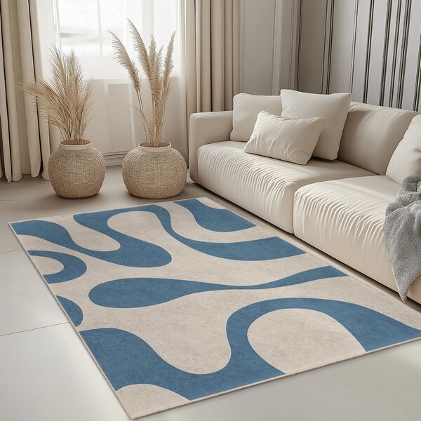 Modrý prateľný koberec 120x180 cm Blue Latte – Mila Home