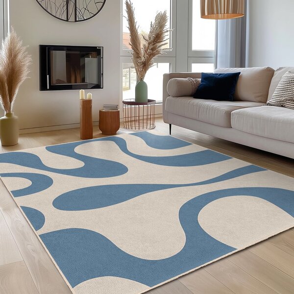 Modrý prateľný koberec 120x180 cm Blue Latte – Mila Home