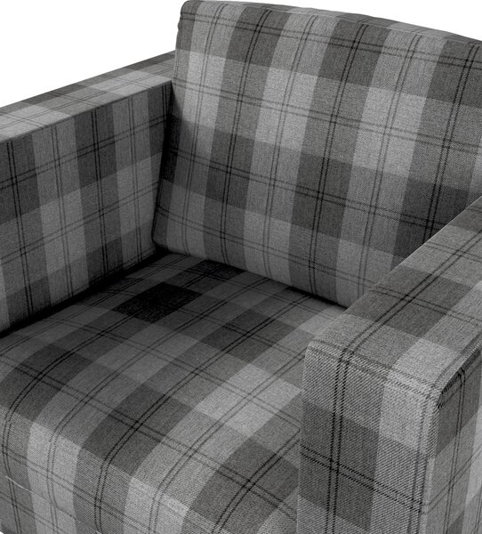 Poťah na kreslo Karlanda, krátky farba produktu sivá látka zapletaná, vzorované