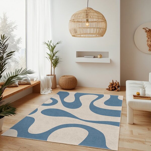 Modrý prateľný koberec 120x180 cm Blue Latte – Mila Home