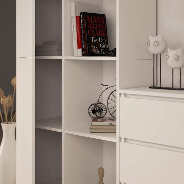 Ak furniture Regál Rexa 80 cm 1 skrinka a 4 police biely