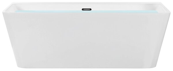 Vaňa biela sanitárny akrylát 170 x 80 cm oválna pre jednu osobu minimalistický dizajn