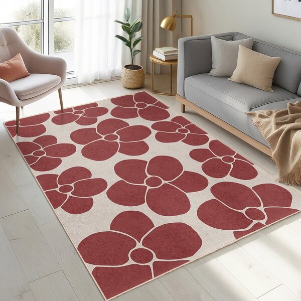 Červený prateľný koberec 60x100 cm Red Meadow – Mila Home