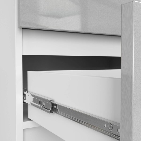Ak furniture Komoda Liv 60 cm biela/sivá lesklá
