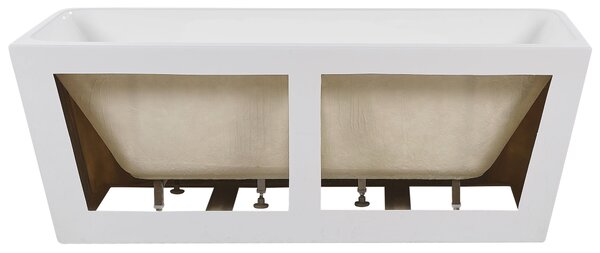 Vaňa biela sanitárny akrylát 170 x 80 cm oválna pre jednu osobu minimalistický dizajn