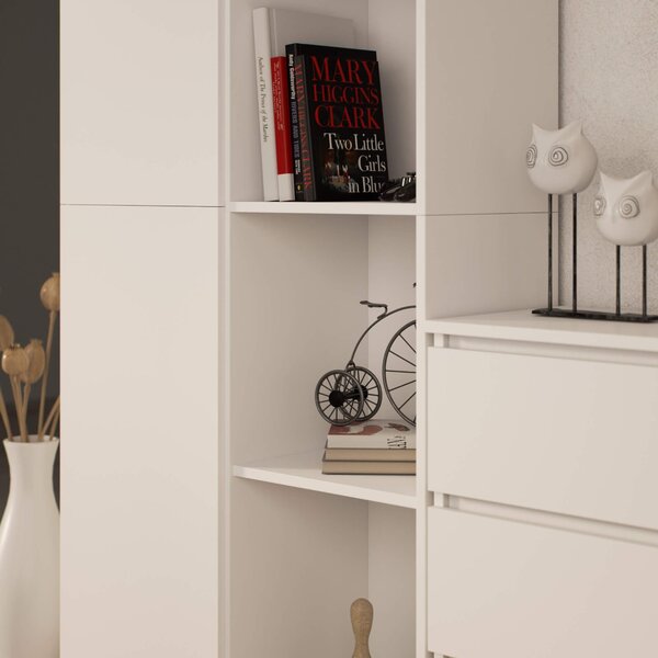 Ak furniture Regál Rexa 80 cm 1 skrinka a 4 police biely