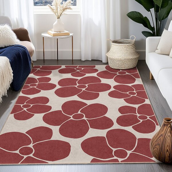 Červený prateľný koberec 60x100 cm Red Meadow – Mila Home