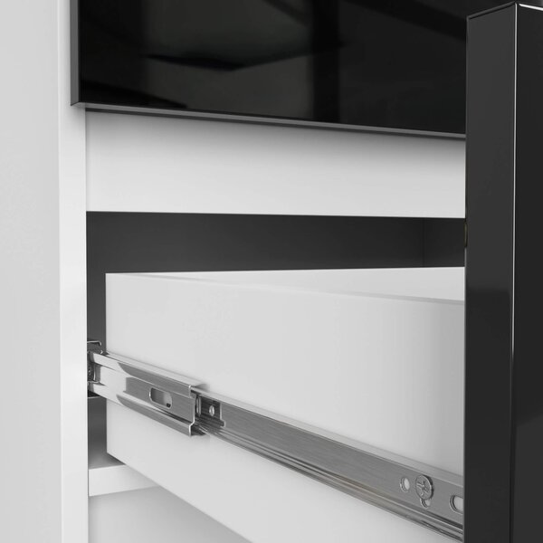 Ak furniture Komoda Liv 60 cm čierna lesklá