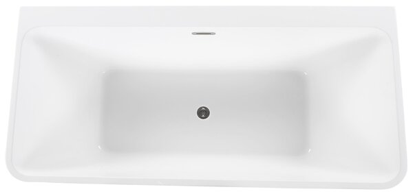 Vaňa biela sanitárny akrylát 170 x 80 cm oválna pre jednu osobu minimalistický dizajn