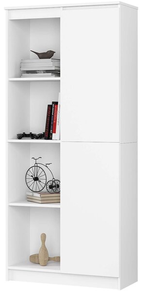 Ak furniture Regál Rexa 80 cm 1 skrinka a 4 police biely