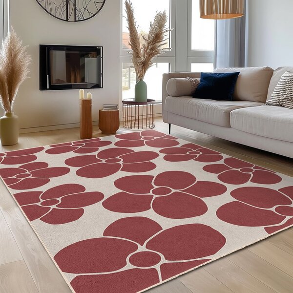 Červený prateľný koberec 60x100 cm Red Meadow – Mila Home